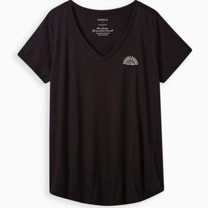 Girlfriend Tee - Signature Jersey Embroidered Sun Black Sz 5